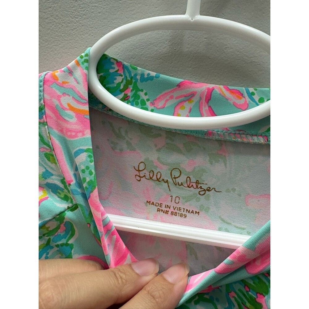 Lilly Pulitzer Ansley So Shellegant Long Sleeve Rashguard 10Y - Picture 3 of 3